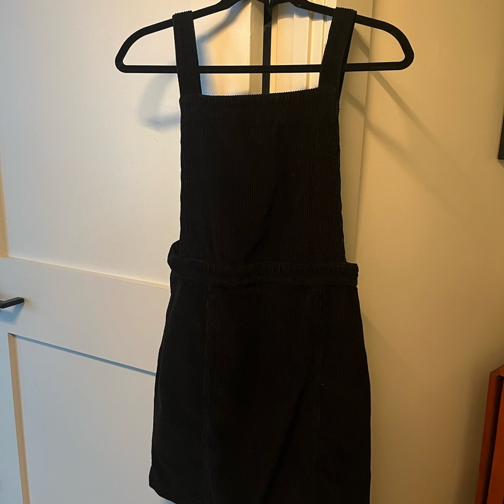 Topshop Black Corduroy Mini Dress